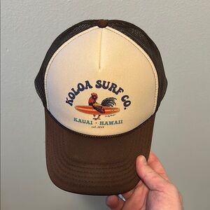 Koloa Surf Co. Brown and Cream Trucker Hat